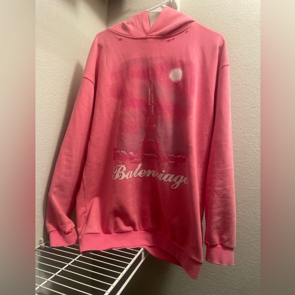 Balenciaga Vibrant Pink Crew Neck Sweater
